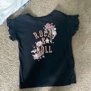 girls “rock & roll” shirt with flowers